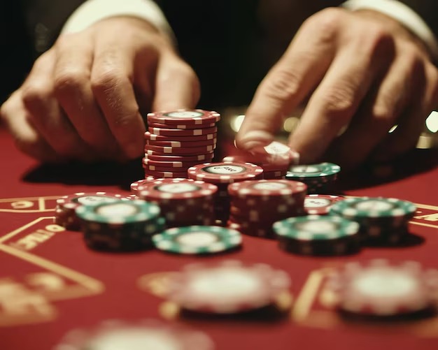 Mobile app showing landscape orientation with full video feed and betting panel for card games